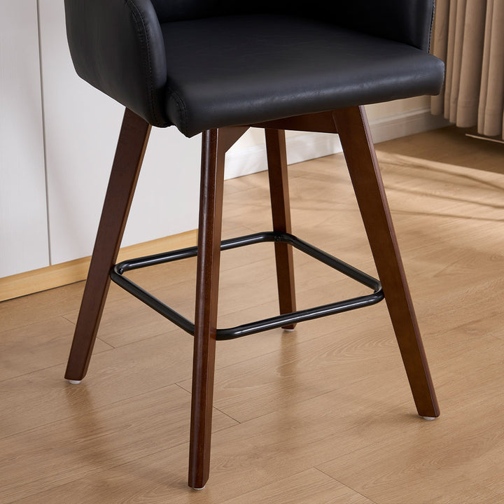 YOUNIKE Swivel Bar Chairs Wooden Bar Stools
