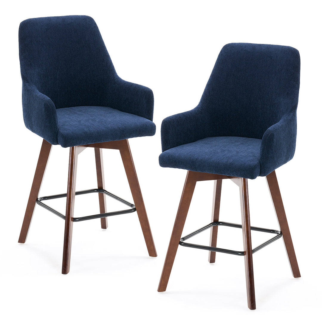 YOUNIKE Swivel Bar Chairs Wooden Bar Stools