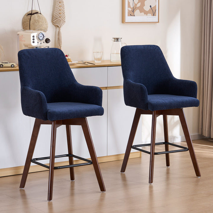 YOUNIKE Swivel Bar Chairs Wooden Bar Stools