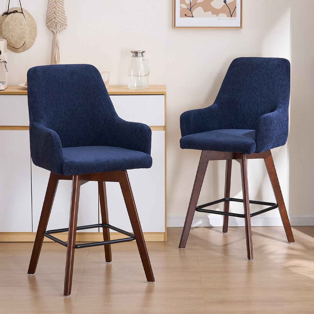 YOUNIKE Swivel Bar Chairs Wooden Bar Stools