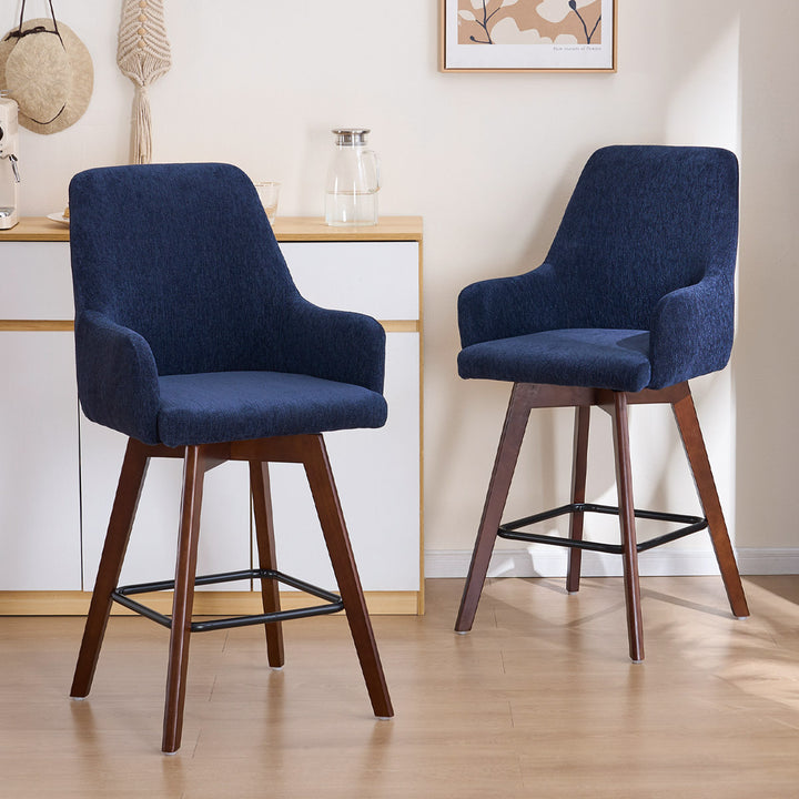 YOUNIKE Swivel Bar Chairs Wooden Bar Stools