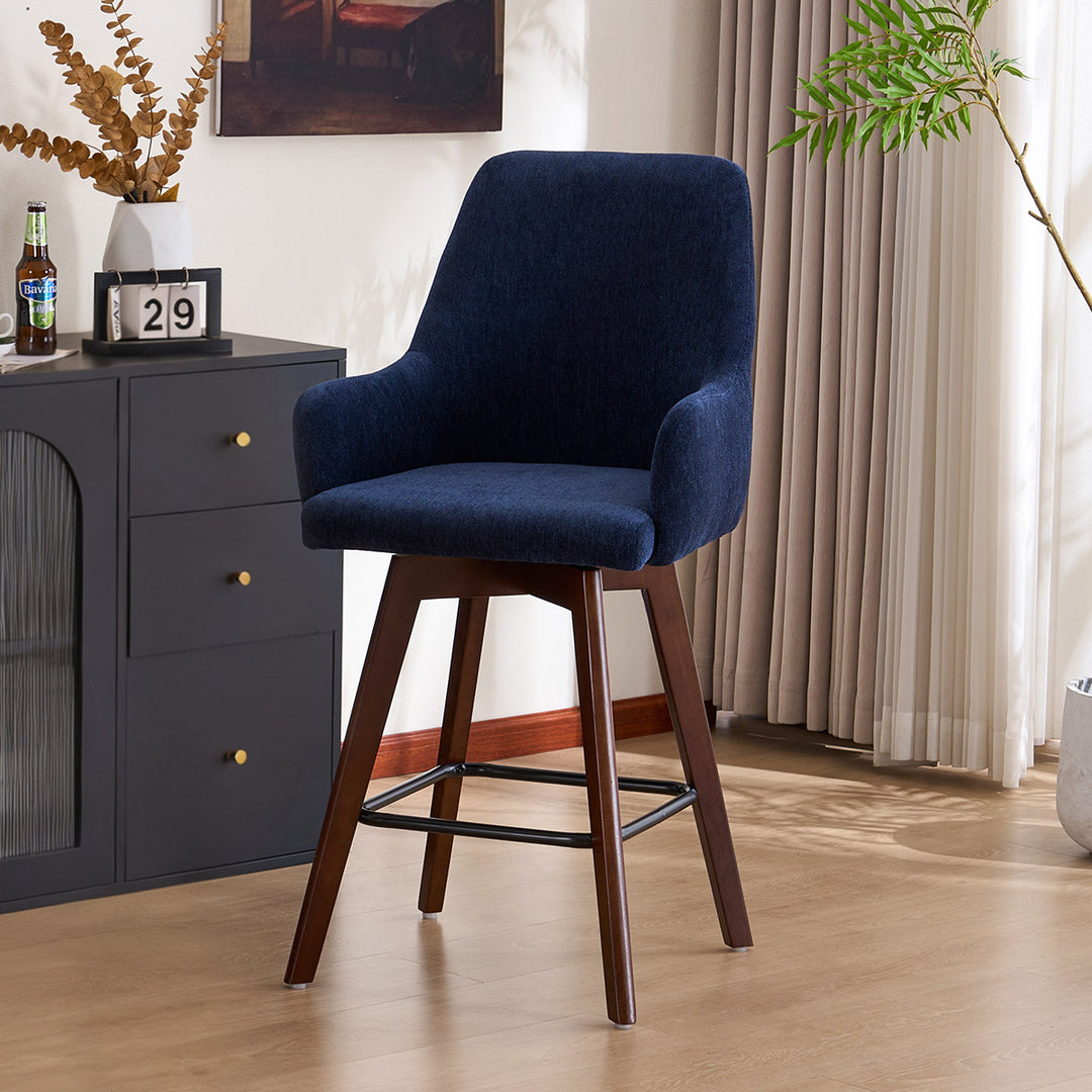 YOUNIKE Swivel Bar Chairs Wooden Bar Stools