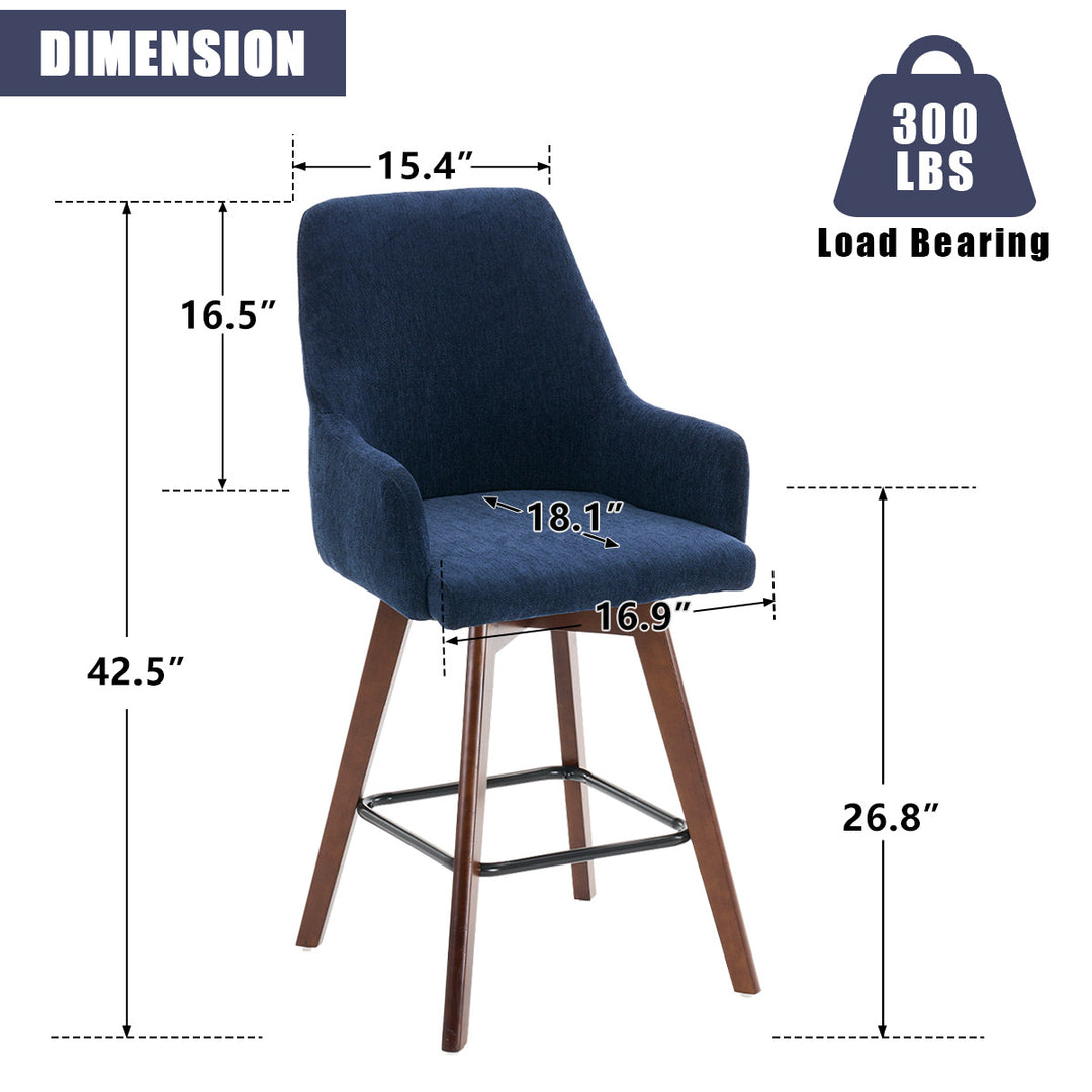 YOUNIKE Swivel Bar Chairs Wooden Bar Stools