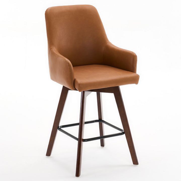 YOUNIKE Swivel Bar Chairs Wooden Bar Stools