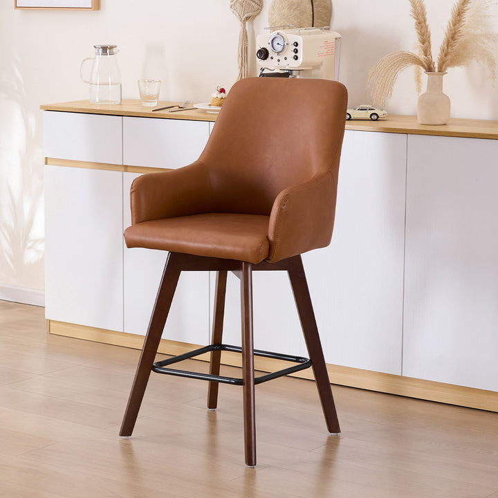 YOUNIKE Swivel Bar Chairs Wooden Bar Stools