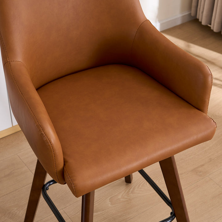 YOUNIKE Swivel Bar Chairs Wooden Bar Stools