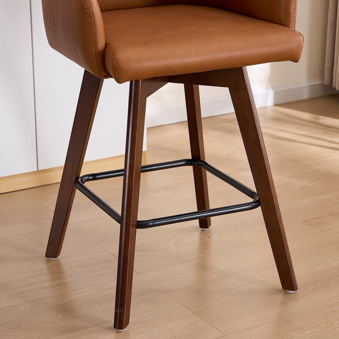 YOUNIKE Swivel Bar Chairs Wooden Bar Stools