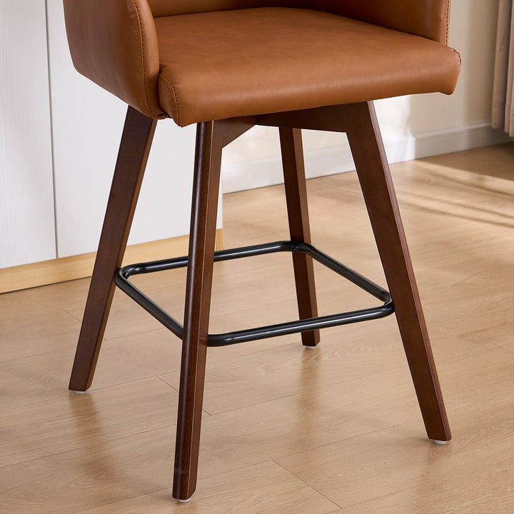 YOUNIKE Swivel Bar Chairs Wooden Bar Stools