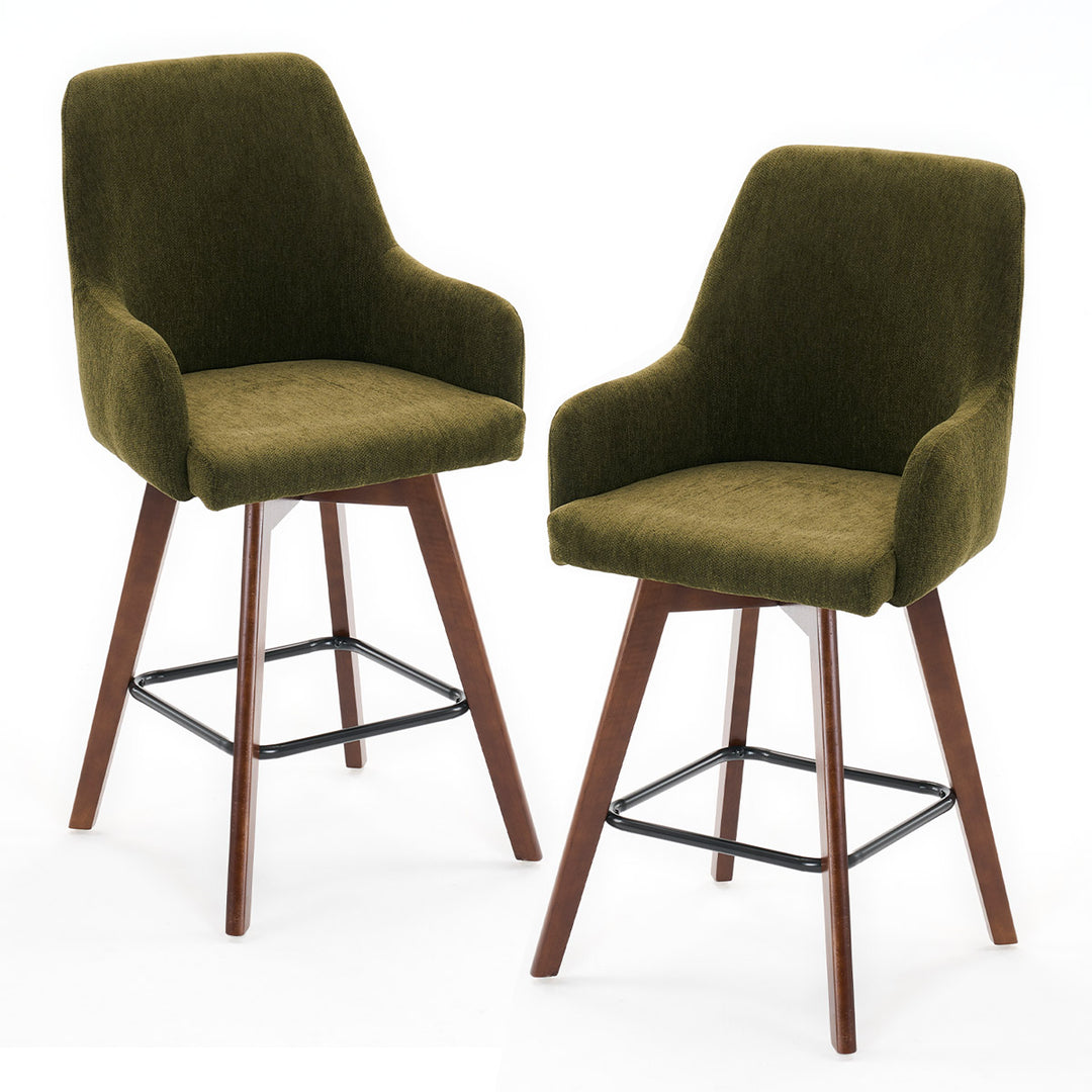 YOUNIKE Swivel Bar Chairs Wooden Bar Stools