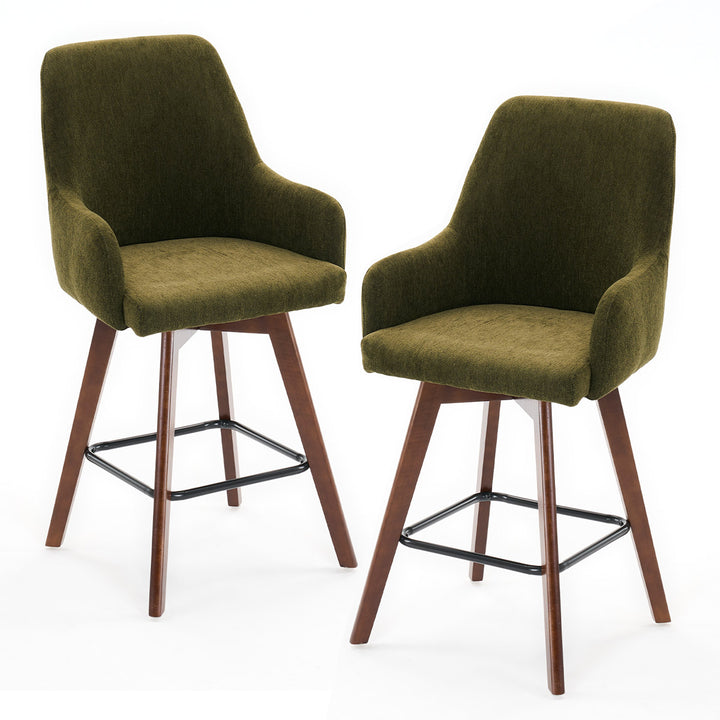 YOUNIKE Swivel Bar Chairs Wooden Bar Stools