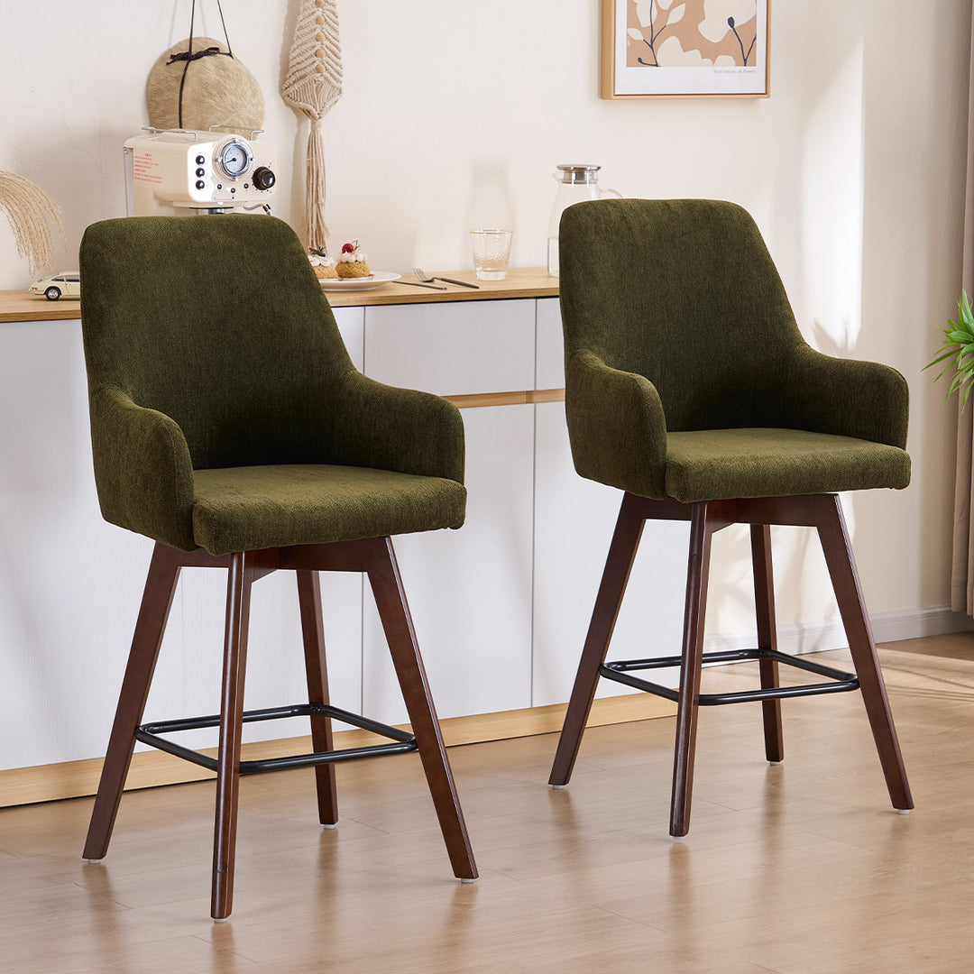 YOUNIKE Swivel Bar Chairs Wooden Bar Stools