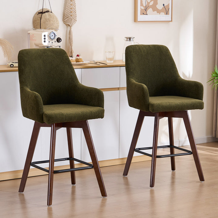 YOUNIKE Swivel Bar Chairs Wooden Bar Stools