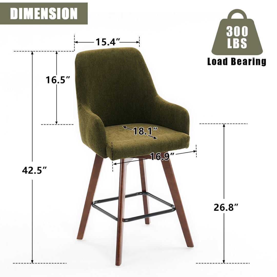 YOUNIKE Swivel Bar Chairs Wooden Bar Stools