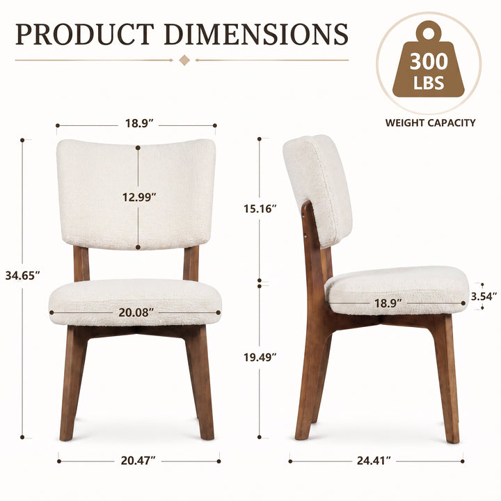 YOUNIKE Modern Dining Chairs Padded Kitchen Chairs with Solid Wood Legs