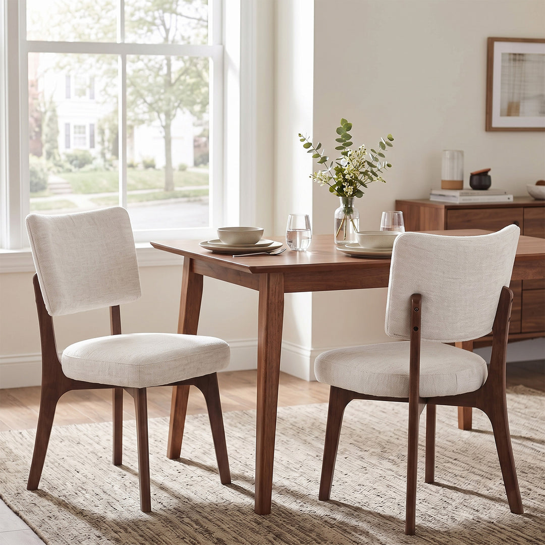 YOUNIKE Modern Dining Chairs Padded Kitchen Chairs with Solid Wood Legs