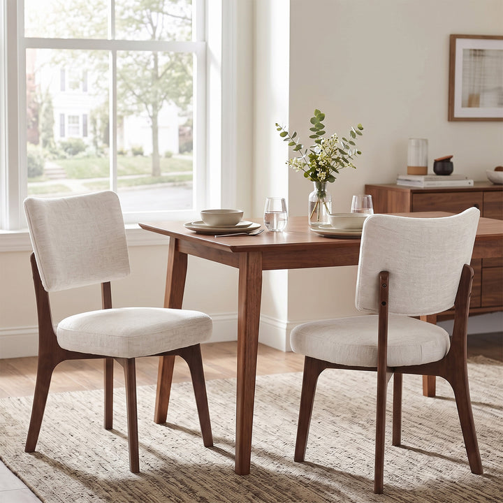 YOUNIKE Modern Dining Chairs Padded Kitchen Chairs with Solid Wood Legs