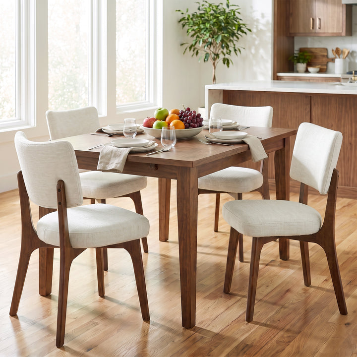 YOUNIKE Modern Dining Chairs Padded Kitchen Chairs with Solid Wood Legs