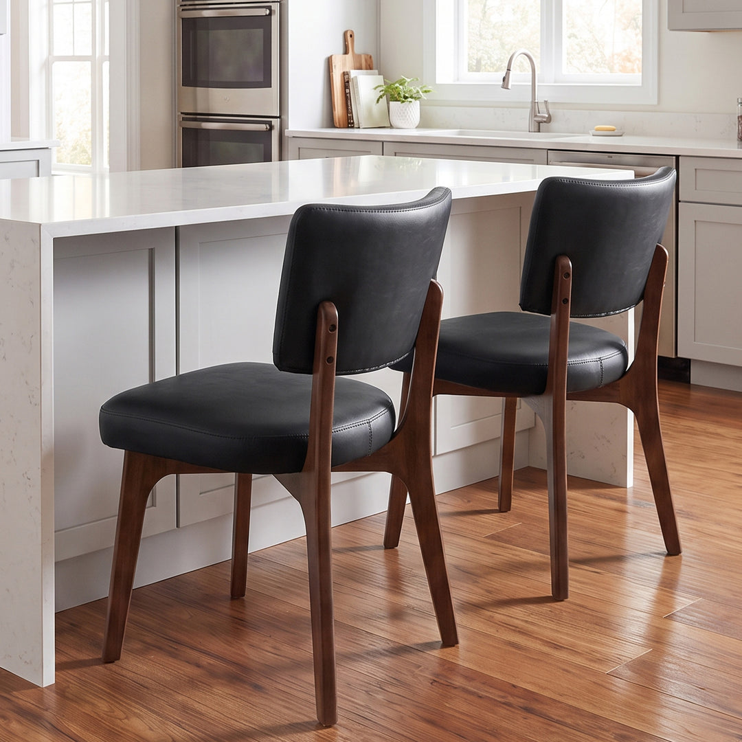 YOUNIKE Modern Dining Chairs Padded Kitchen Chairs with Solid Wood Legs