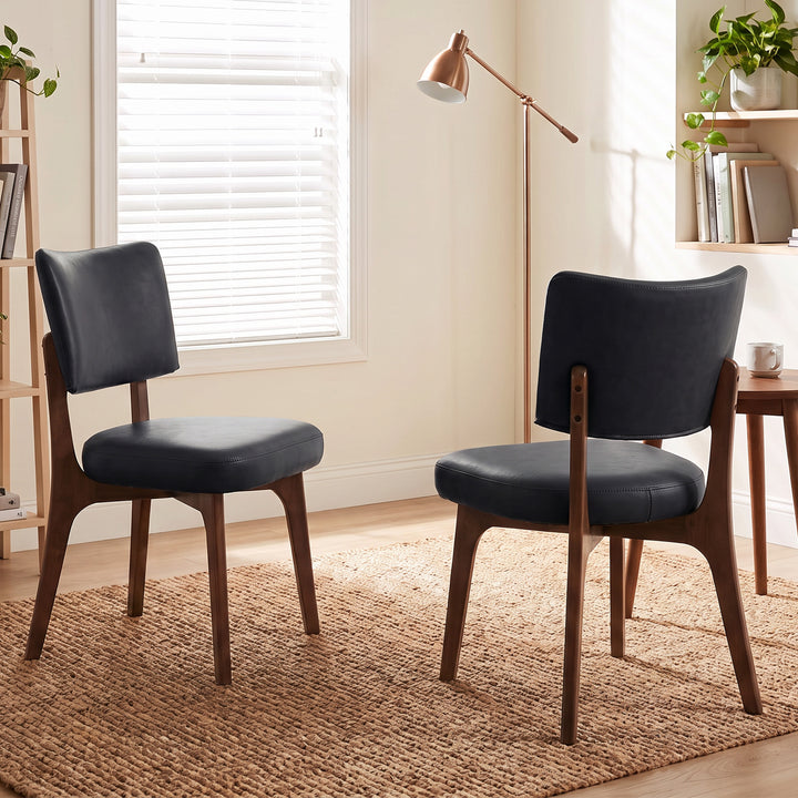 YOUNIKE Modern Dining Chairs Padded Kitchen Chairs with Solid Wood Legs