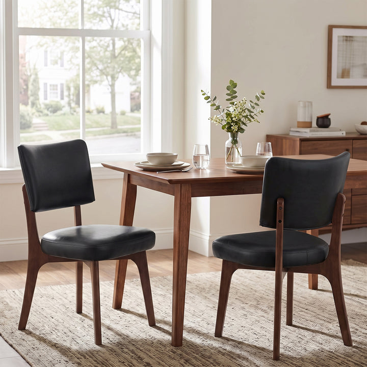 YOUNIKE Modern Dining Chairs Padded Kitchen Chairs with Solid Wood Legs