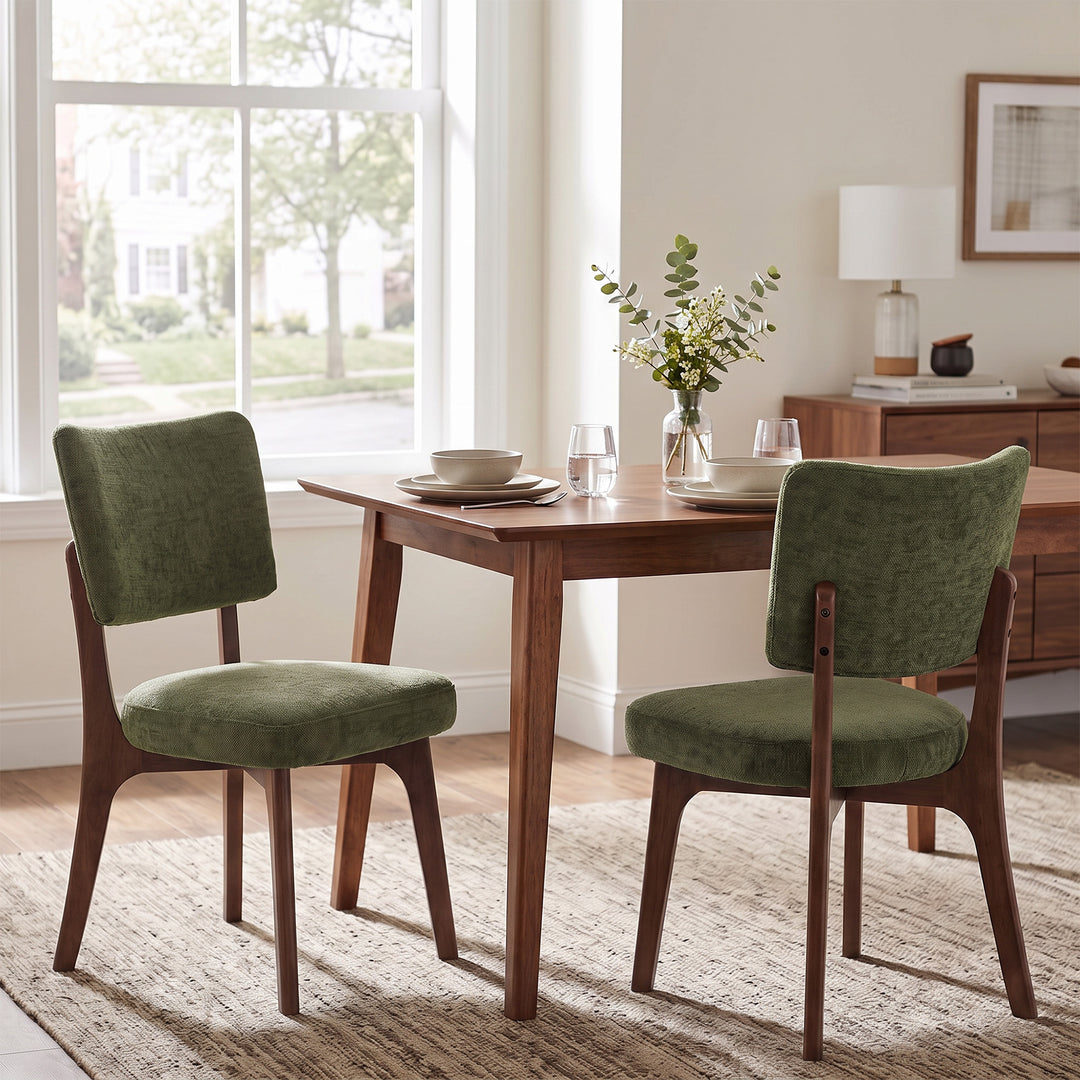 YOUNIKE Modern Dining Chairs Padded Kitchen Chairs with Solid Wood Legs