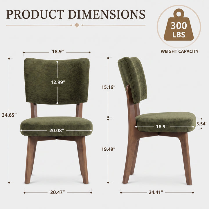 YOUNIKE Modern Dining Chairs Padded Kitchen Chairs with Solid Wood Legs