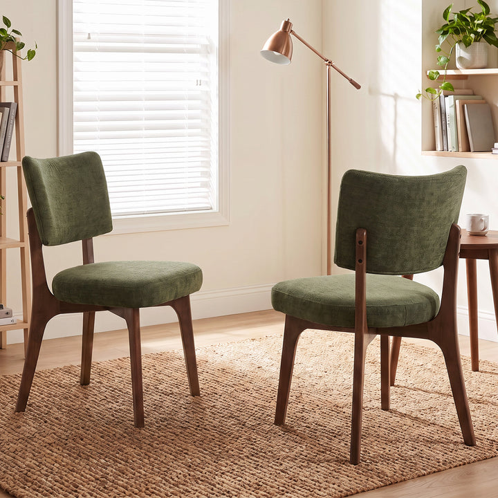YOUNIKE Modern Dining Chairs Padded Kitchen Chairs with Solid Wood Legs