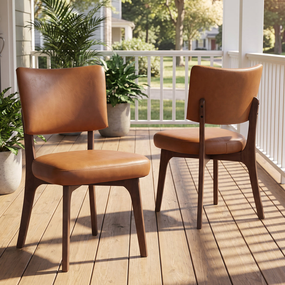 YOUNIKE Modern Dining Chairs Padded Kitchen Chairs with Solid Wood Legs