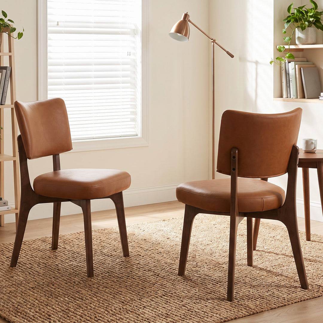 YOUNIKE Modern Dining Chairs Padded Kitchen Chairs with Solid Wood Legs
