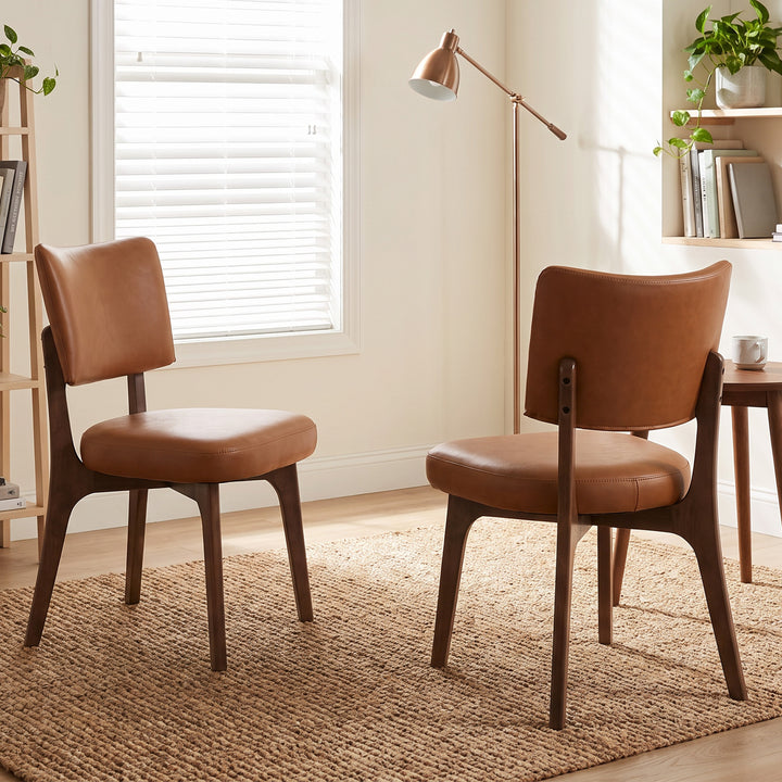 YOUNIKE Modern Dining Chairs Padded Kitchen Chairs with Solid Wood Legs