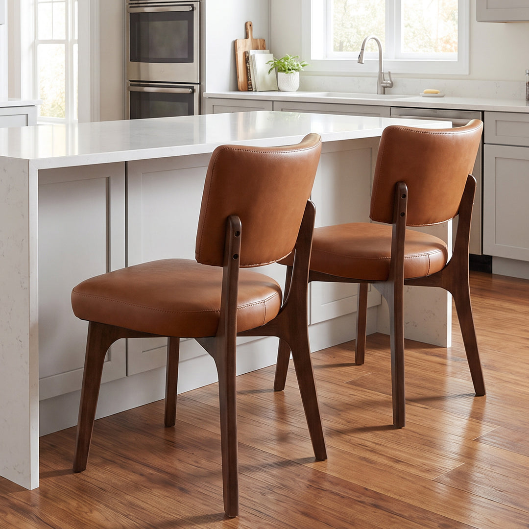 YOUNIKE Modern Dining Chairs Padded Kitchen Chairs with Solid Wood Legs