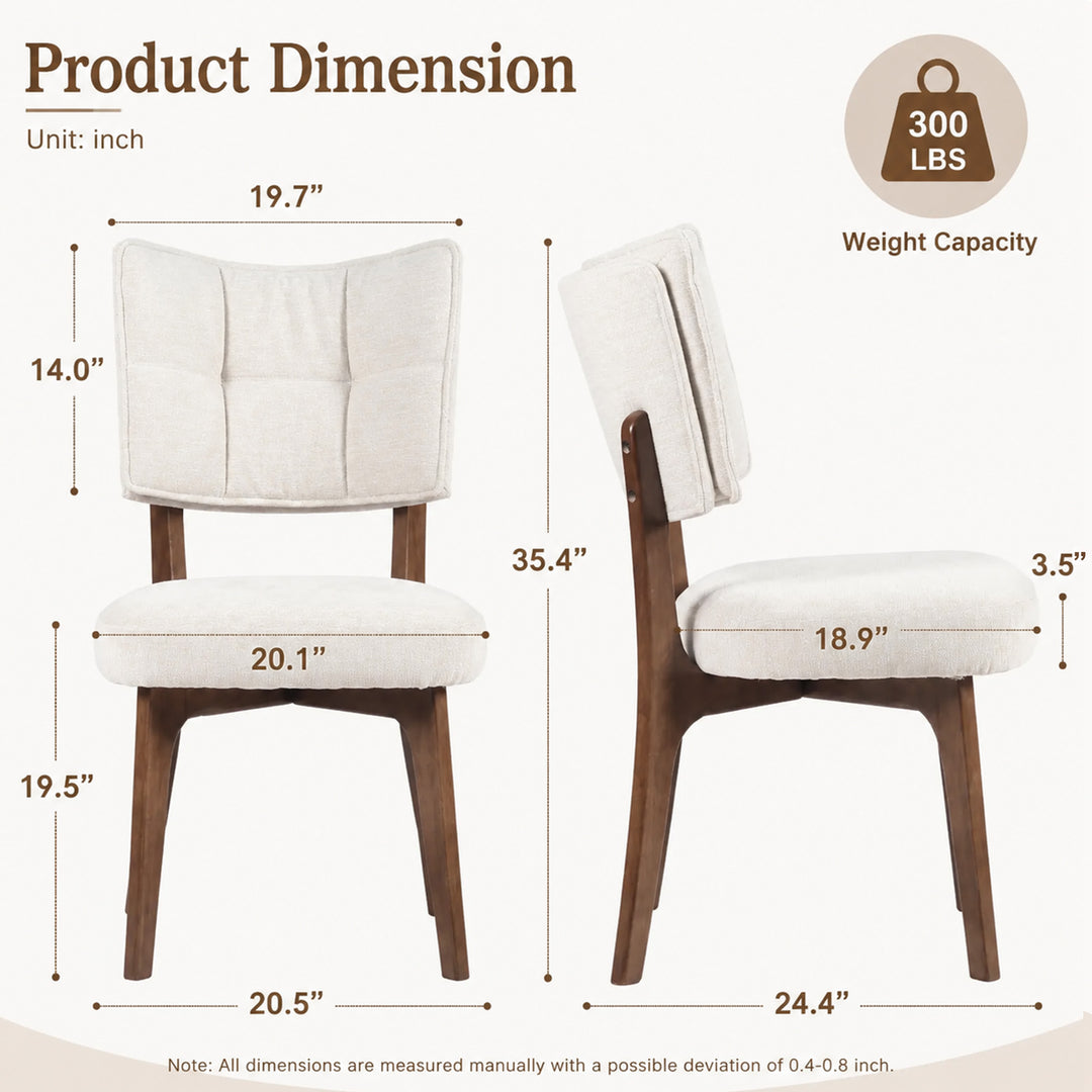 YOUNIKE Upholstered Dining Chairs with Padded Backrest Mid Century Side Chairs for Dining Room