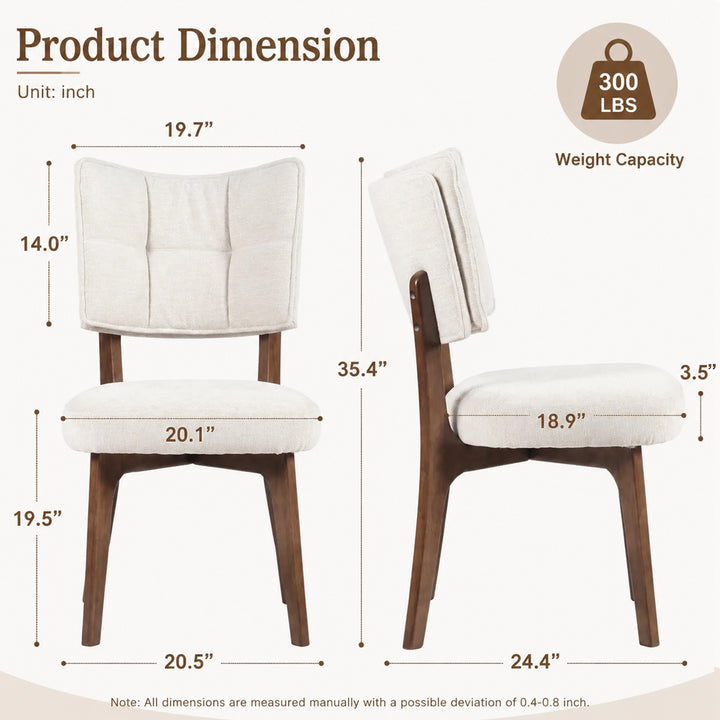YOUNIKE Upholstered Dining Chairs with Padded Backrest Mid Century Side Chairs for Dining Room