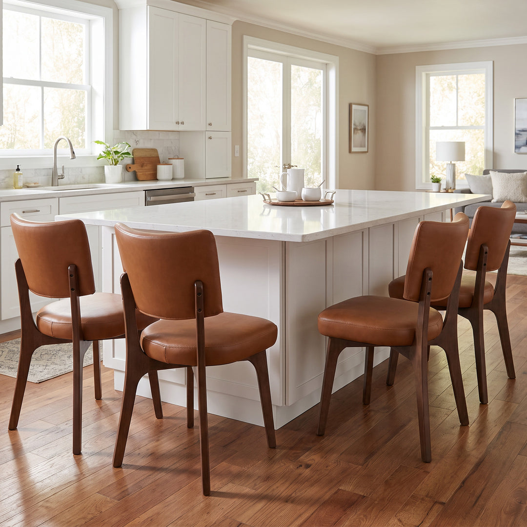 YOUNIKE Upholstered Dining Chairs with Padded Backrest Mid Century Side Chairs for Dining Room