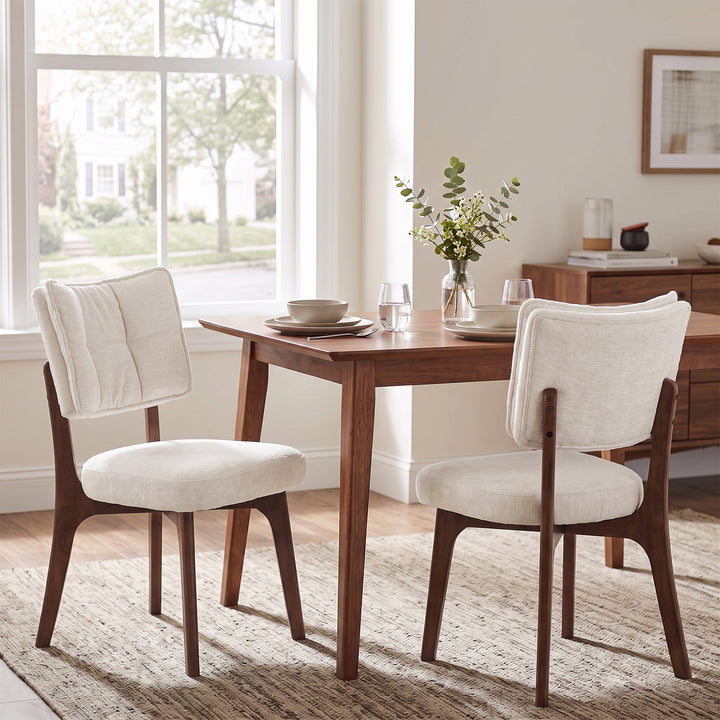 YOUNIKE Upholstered Dining Chairs with Padded Backrest Mid Century Side Chairs for Dining Room