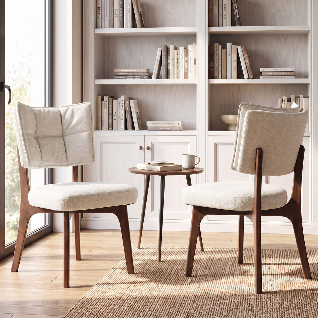 YOUNIKE Upholstered Dining Chairs with Padded Backrest Mid Century Side Chairs for Dining Room