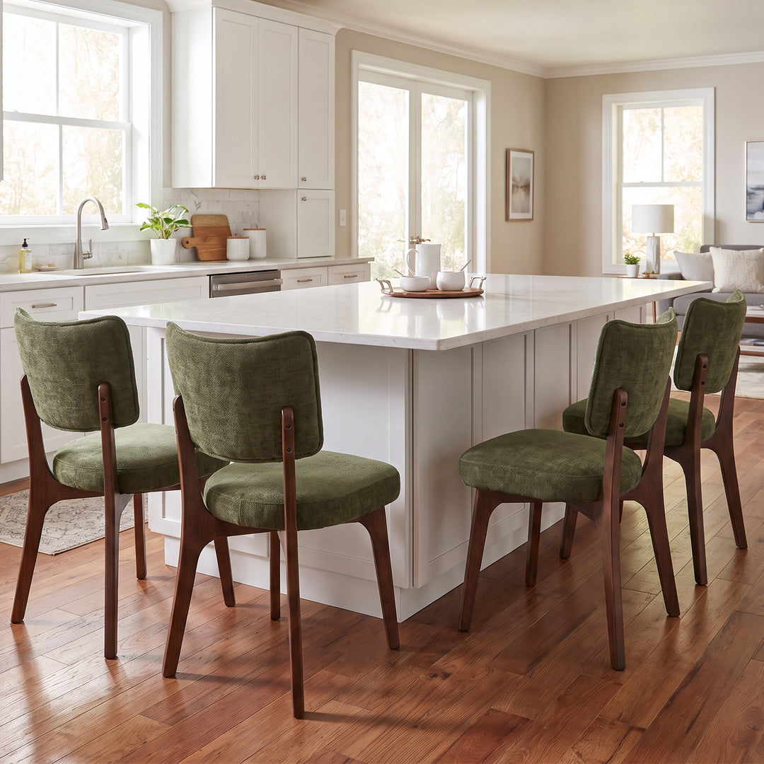 YOUNIKE Upholstered Dining Chairs with Padded Backrest Mid Century Side Chairs for Dining Room