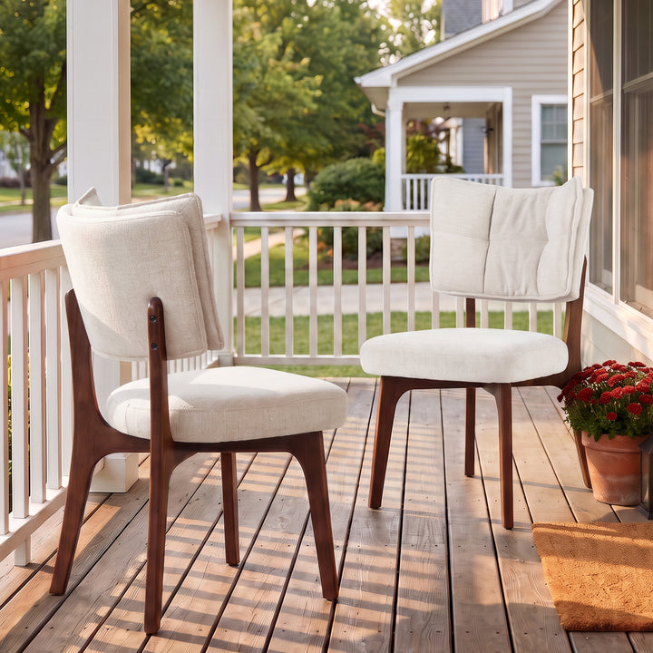 YOUNIKE Upholstered Dining Chairs with Padded Backrest Mid Century Side Chairs for Dining Room