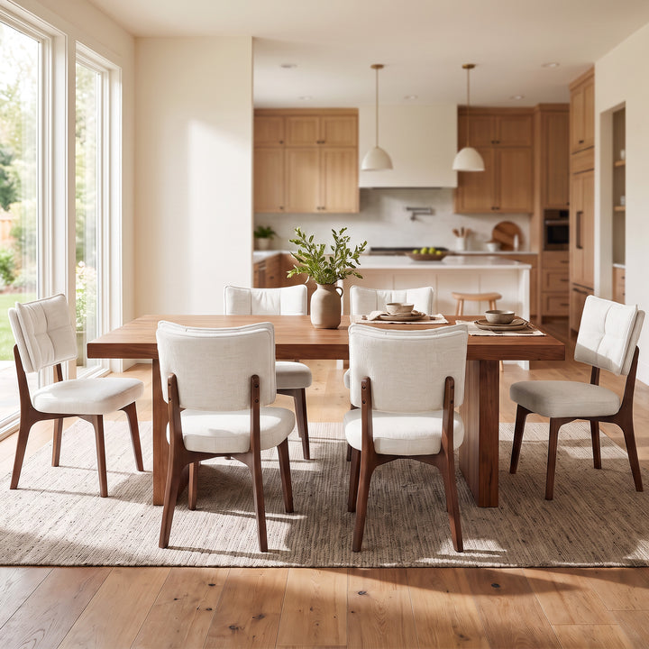 YOUNIKE Upholstered Dining Chairs with Padded Backrest Mid Century Side Chairs for Dining Room