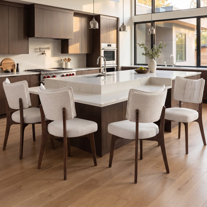 YOUNIKE Upholstered Dining Chairs with Padded Backrest Mid Century Side Chairs for Dining Room