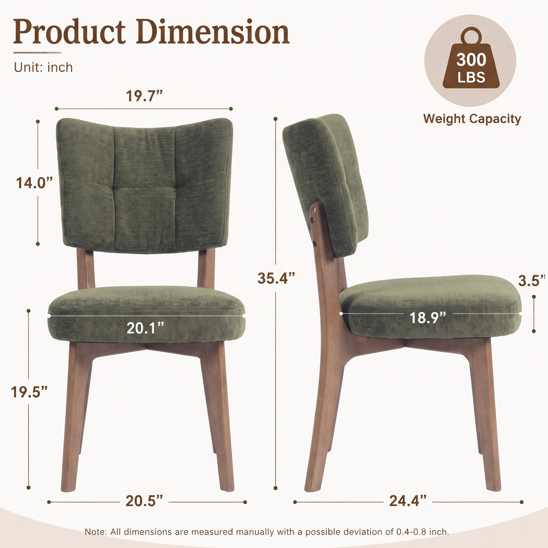 YOUNIKE Upholstered Dining Chairs with Padded Backrest Mid Century Side Chairs for Dining Room