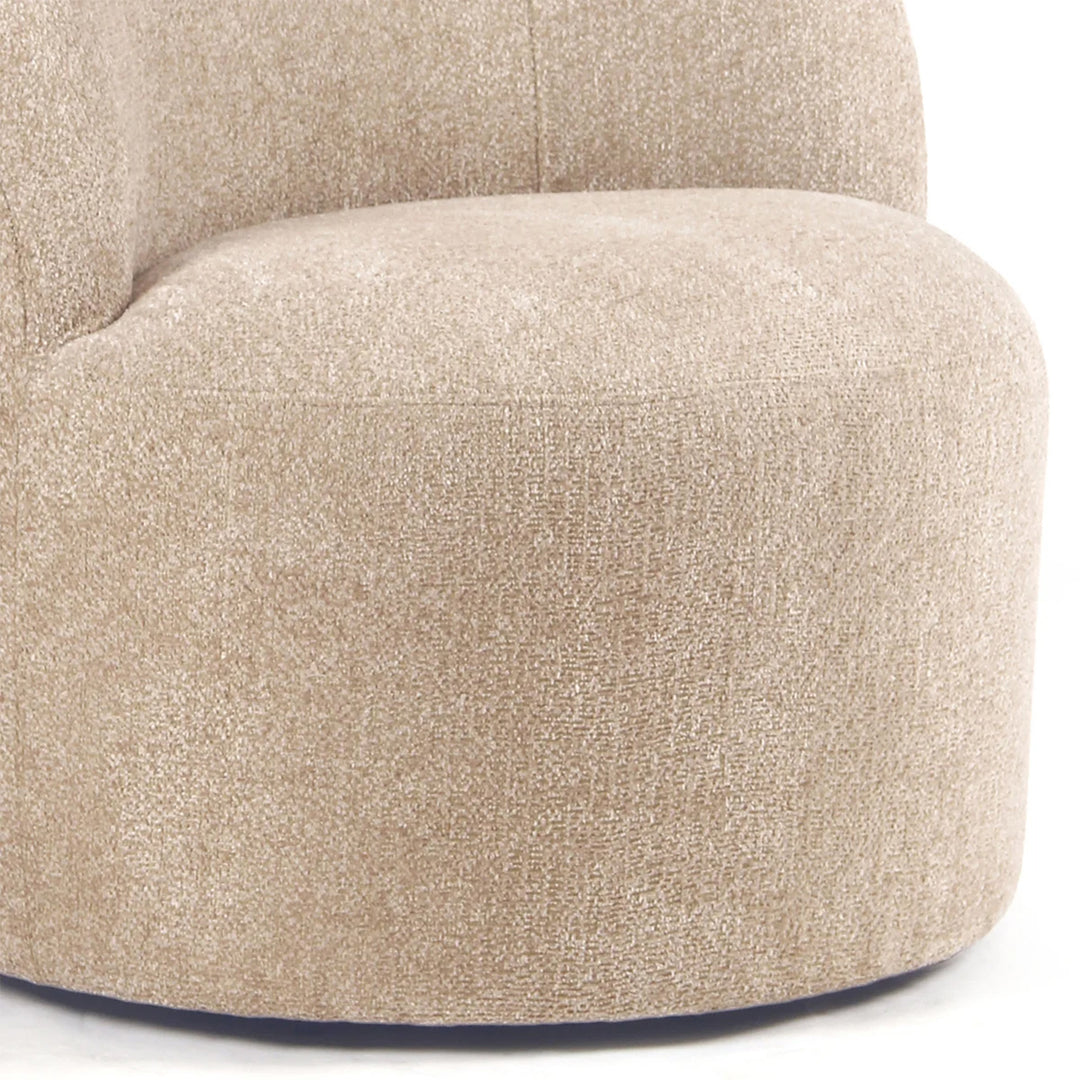 YOUNIKE Upholstered Accent Chair 360° Rotating Swivel Barrel Chair with Integrated Armrest