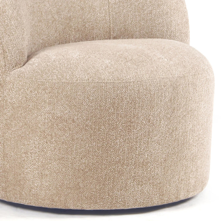 YOUNIKE Upholstered Accent Chair 360° Rotating Swivel Barrel Chair with Integrated Armrest