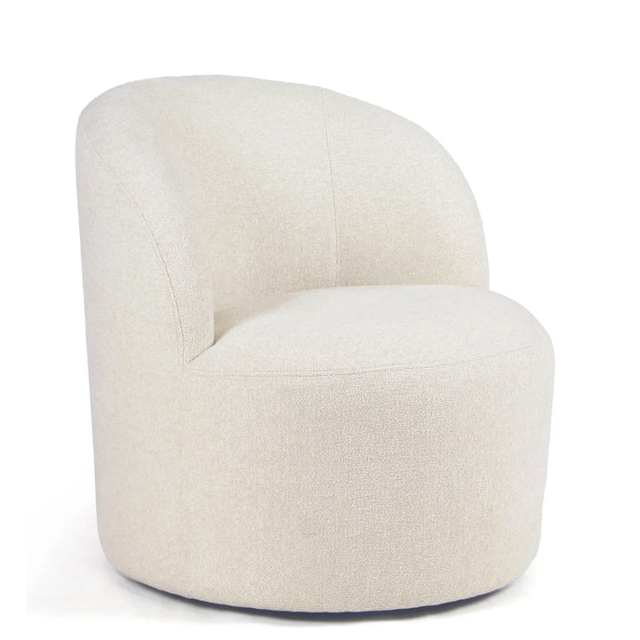 YOUNIKE Upholstered Accent Chair 360° Rotating Swivel Barrel Chair with Integrated Armrest