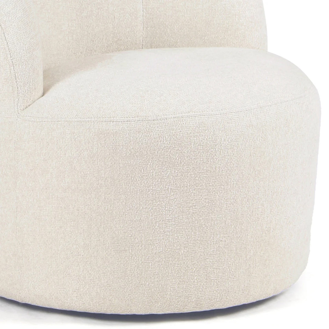 YOUNIKE Upholstered Accent Chair 360° Rotating Swivel Barrel Chair with Integrated Armrest