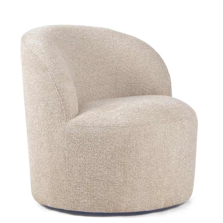 YOUNIKE Upholstered Accent Chair 360° Rotating Swivel Barrel Chair with Integrated Armrest