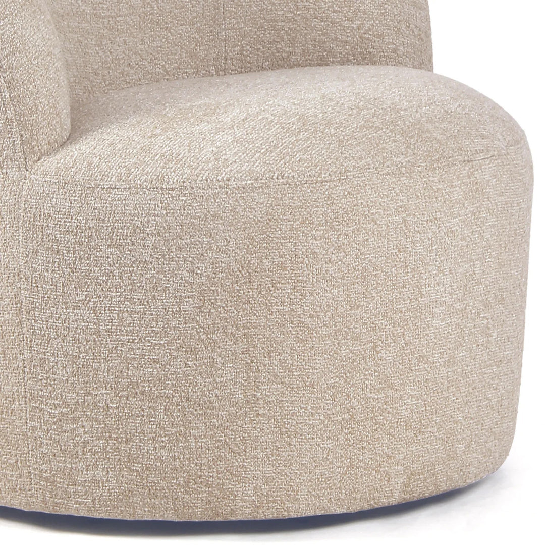 YOUNIKE Upholstered Accent Chair 360° Rotating Swivel Barrel Chair with Integrated Armrest