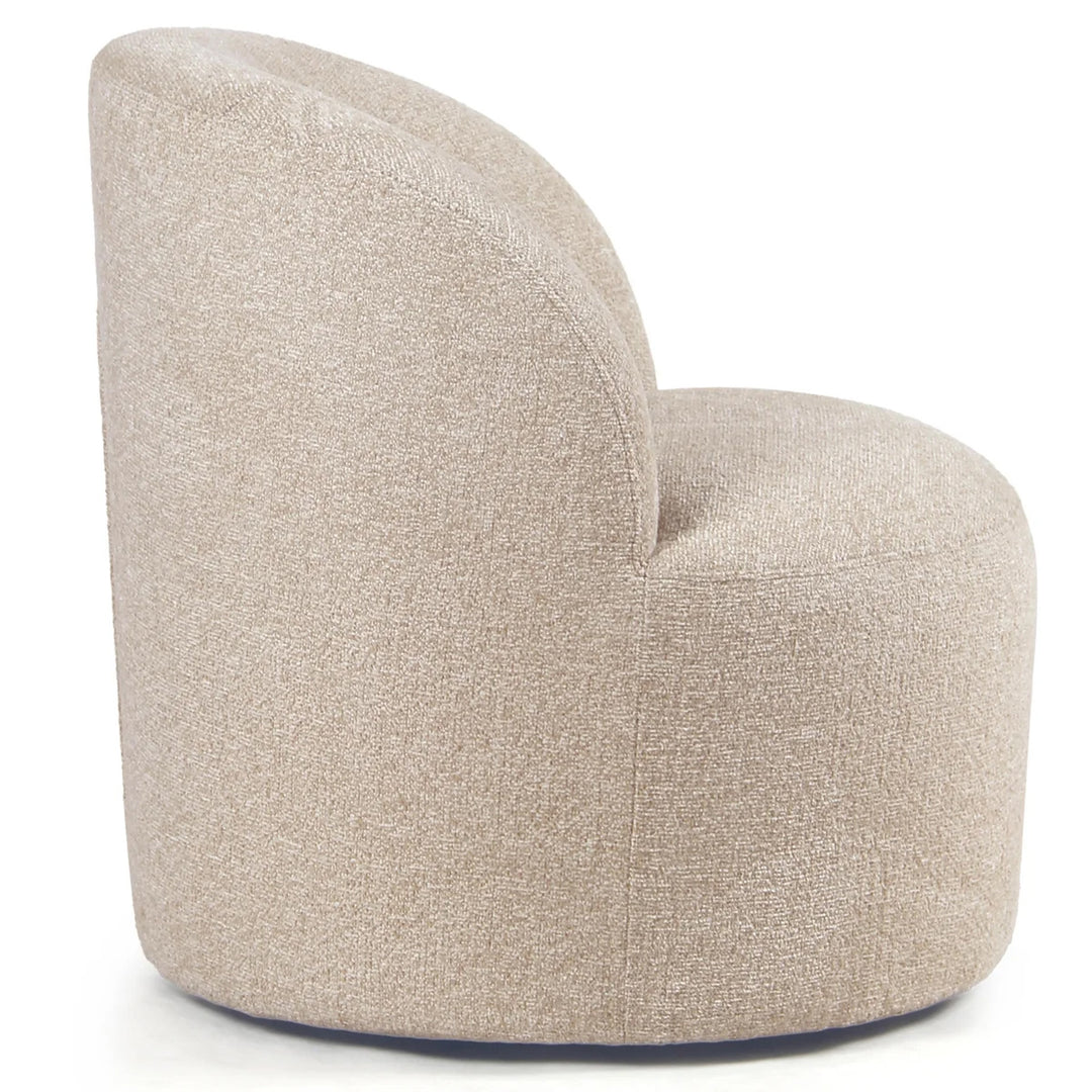 YOUNIKE Upholstered Accent Chair 360° Rotating Swivel Barrel Chair with Integrated Armrest