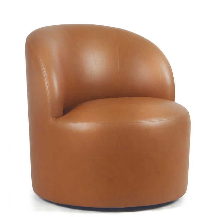 YOUNIKE Upholstered Accent Chair 360° Rotating Swivel Barrel Chair with Integrated Armrest