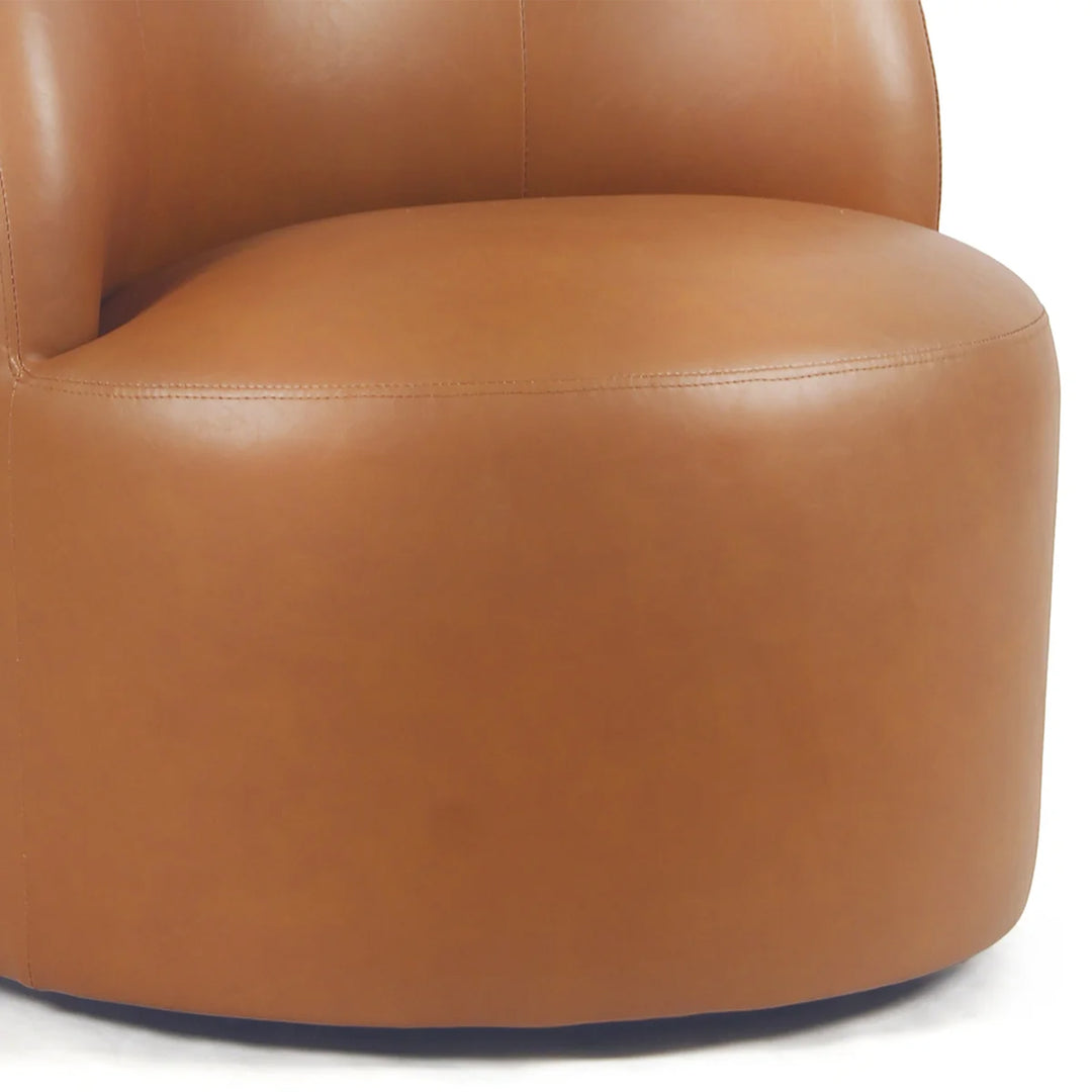 YOUNIKE Upholstered Accent Chair 360° Rotating Swivel Barrel Chair with Integrated Armrest